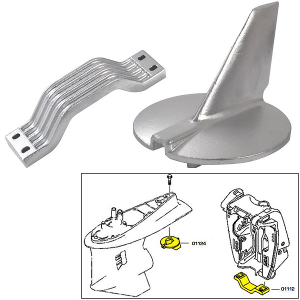 Tecnoseal Anode Kit - Yamaha 200-250HP - Zinc 21104